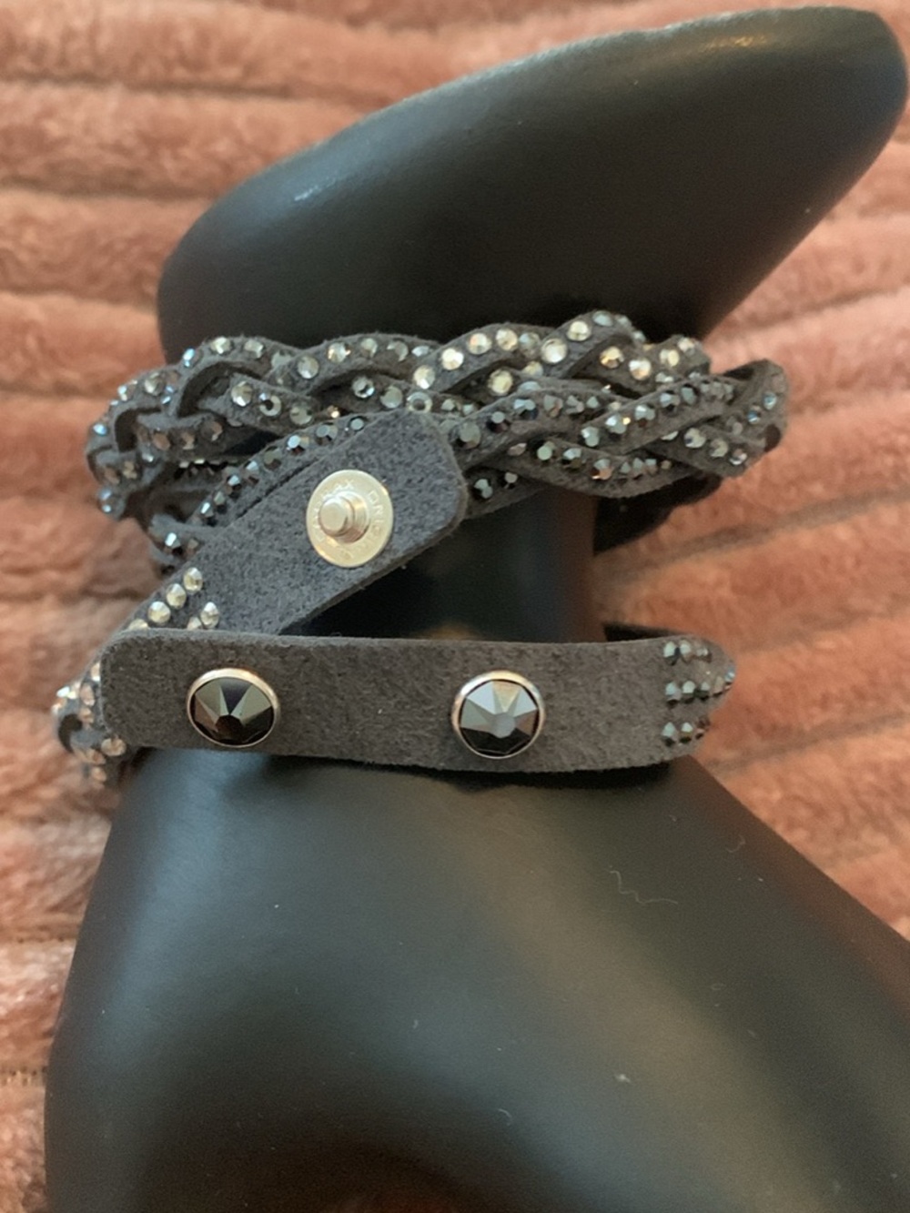 Touchstone Crystal Black Layered Crystal Wrap Bracelet - Picture 2 of 9